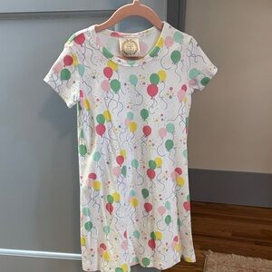 The Beaufort Bonnet Company White Balloon Print Kids Dress